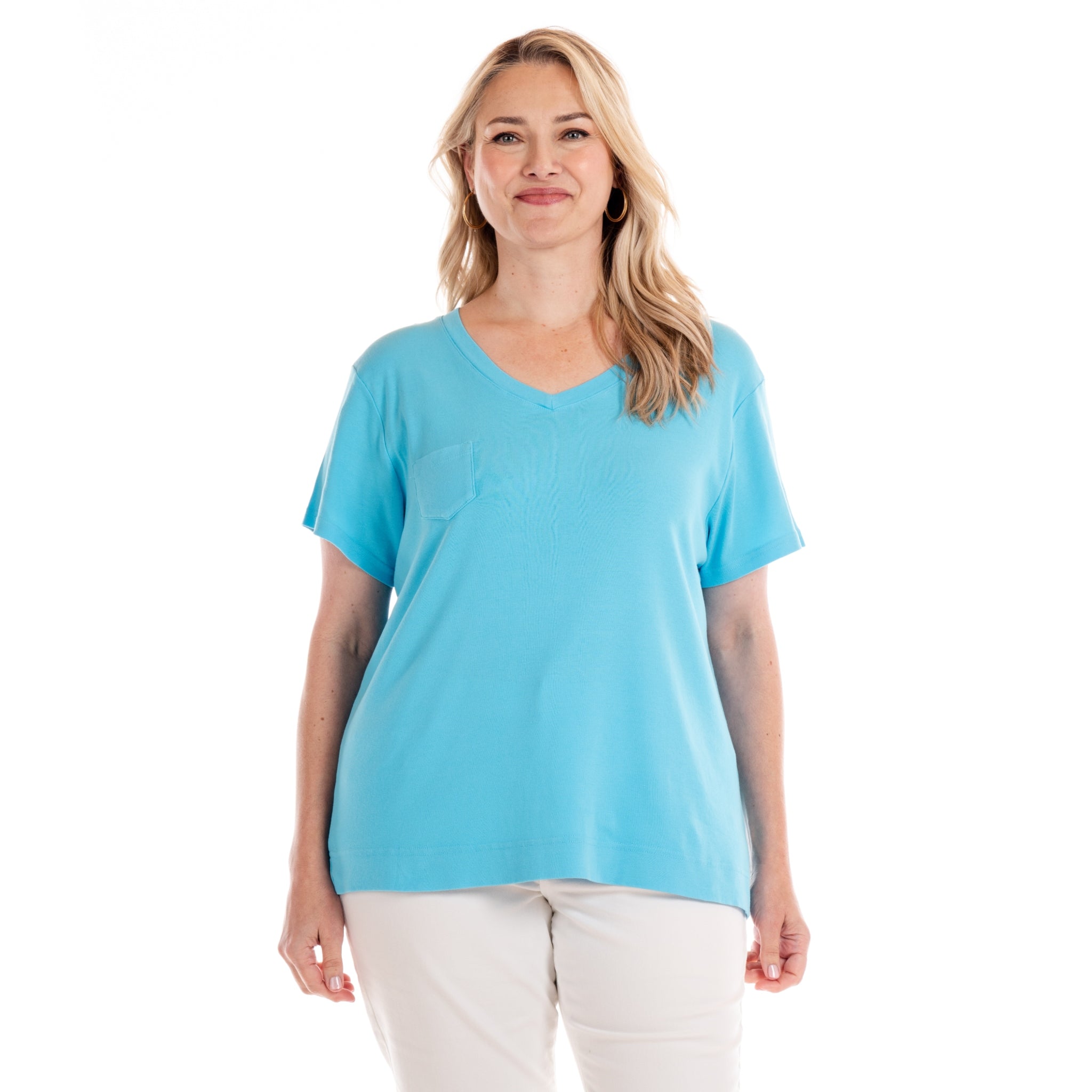 Ribbed Logo Fem T | Plus size Blue Fin