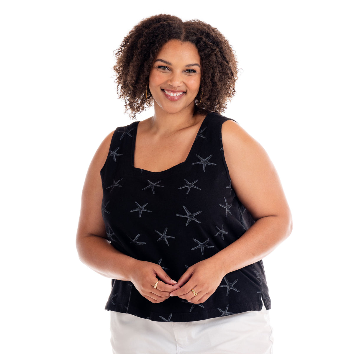 Sea-Star Boxy Tank in Plus Size