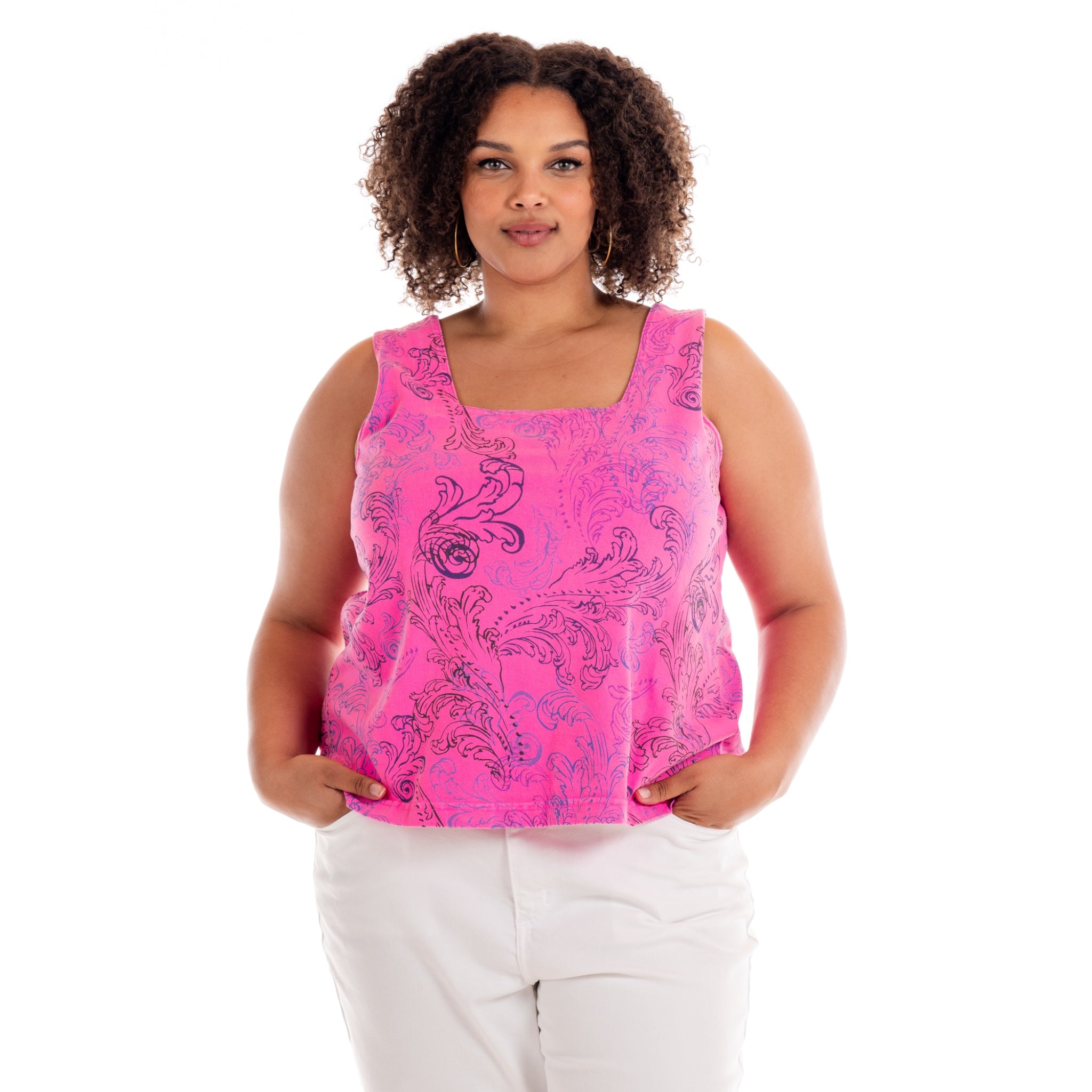 Waverley Swirl Boxy Tank | Plus Size
