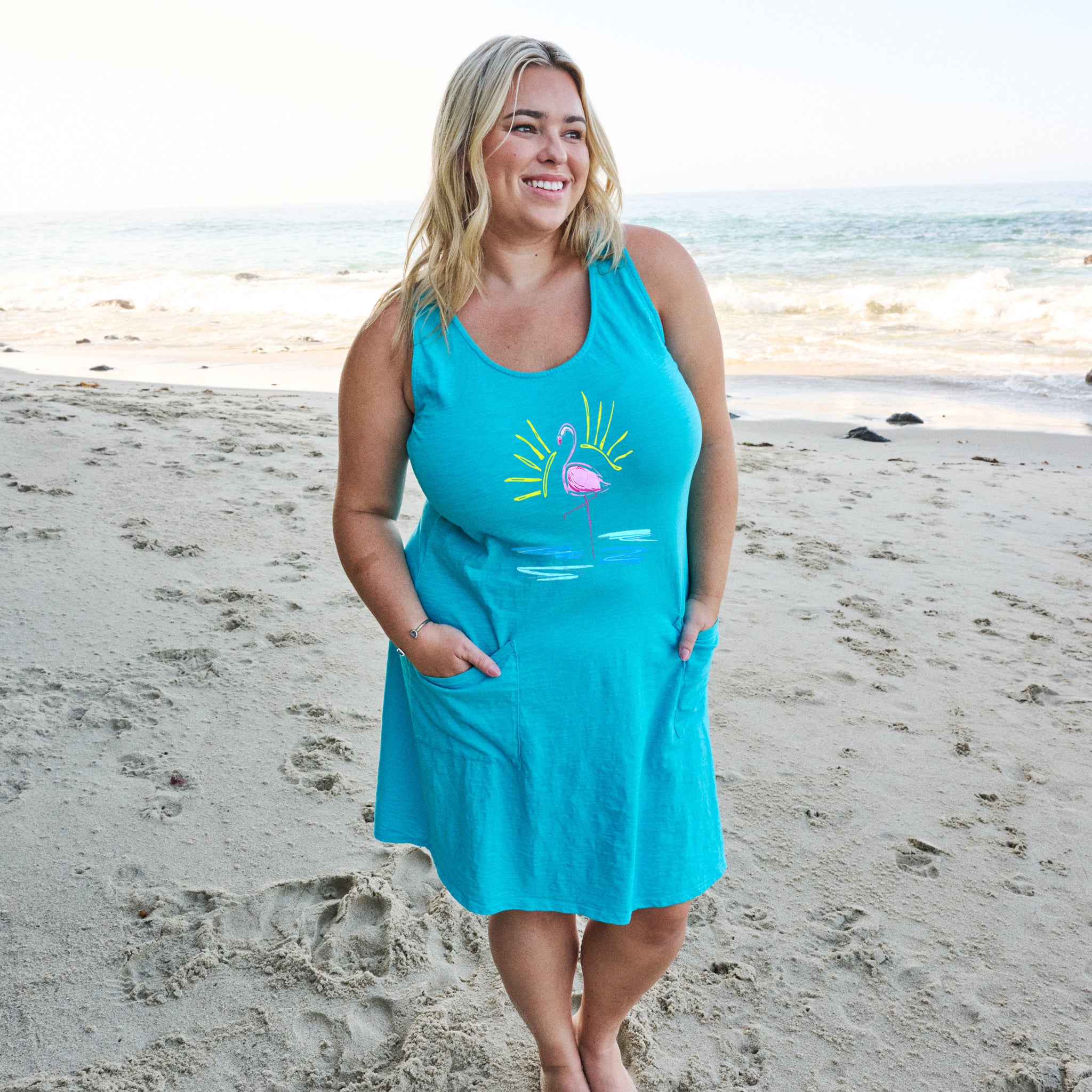 Flamingo Drape Dress | Plus Size
