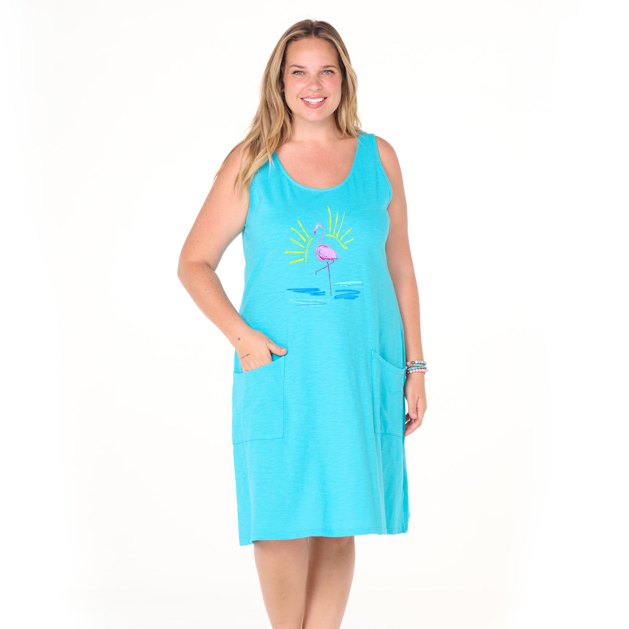 Flamingo Drape Dress | Plus Size