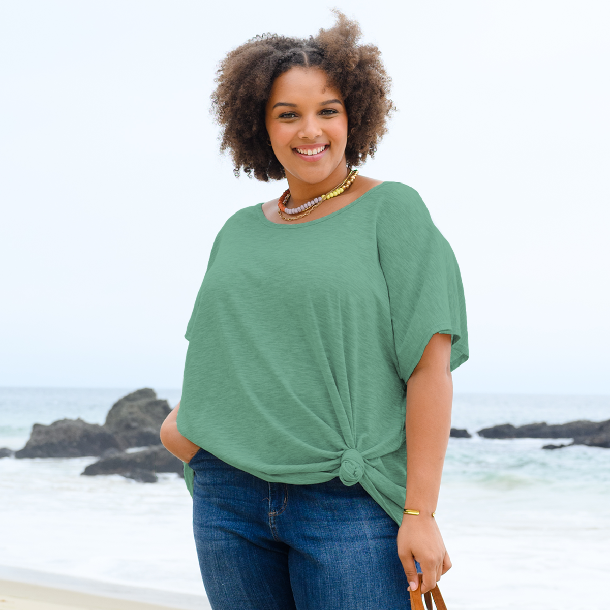 Keepsake T | Plus Size Daffodil-Lagoon