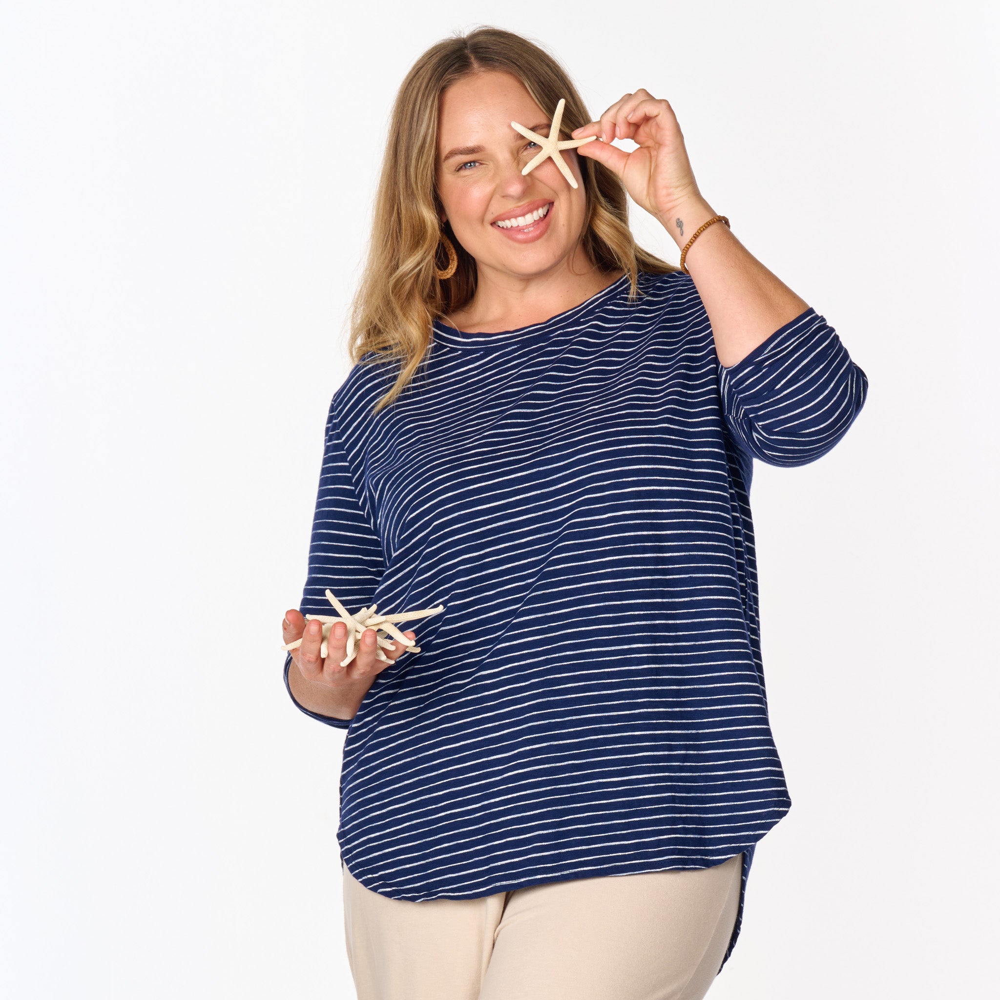 Ocean Stripe Catalina Top | Plus Size