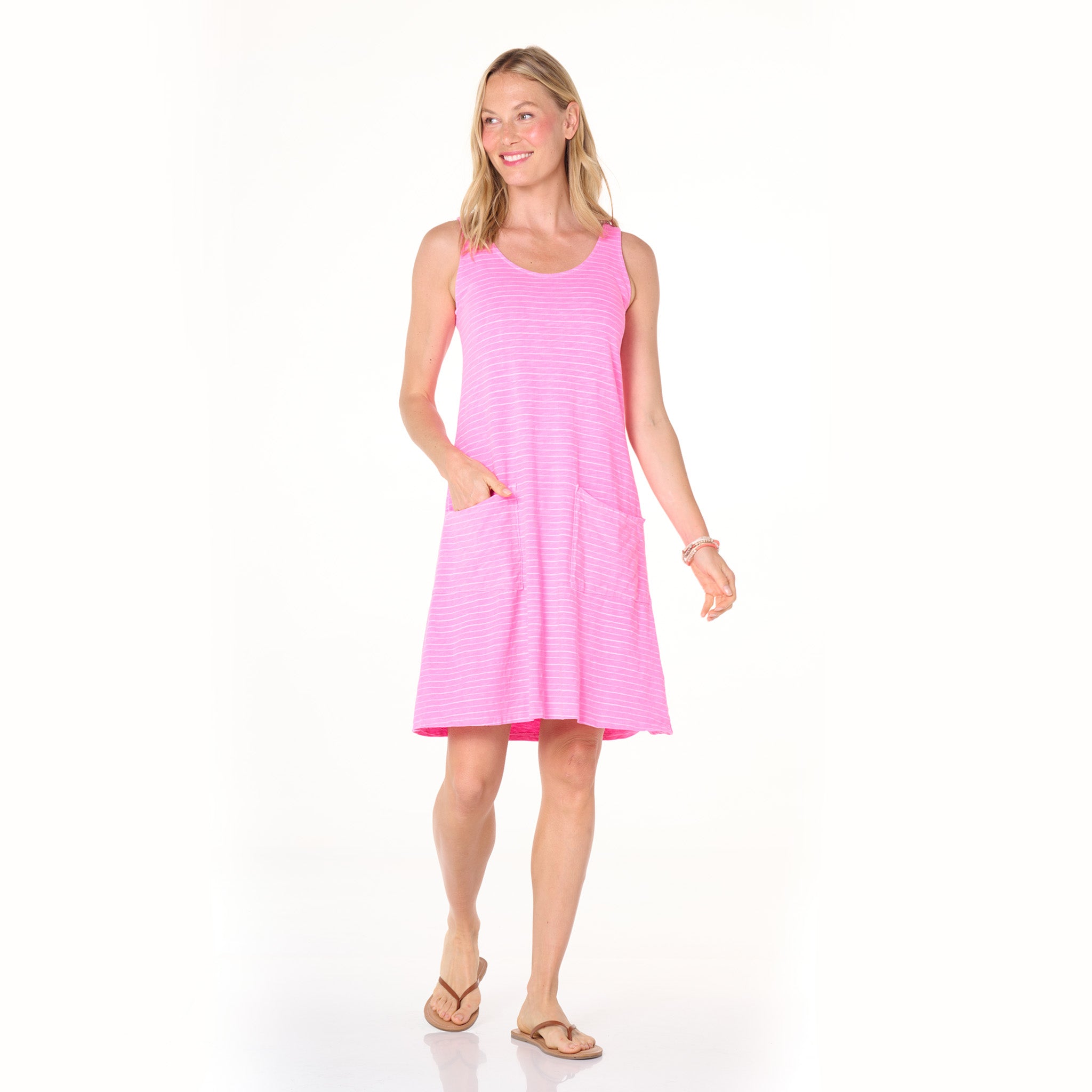 Ocean Stripe Drape Dress