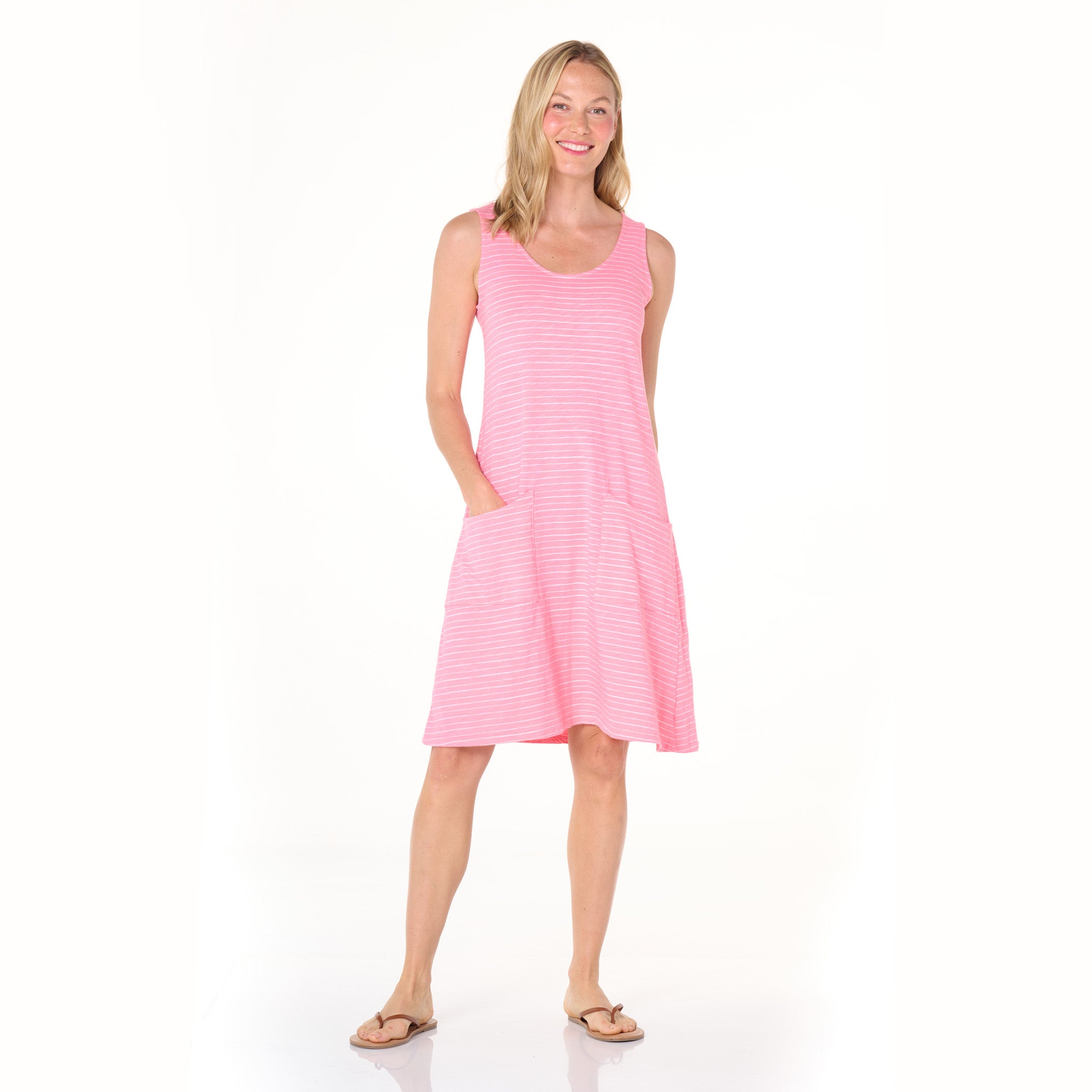 Ocean Stripe Drape Dress