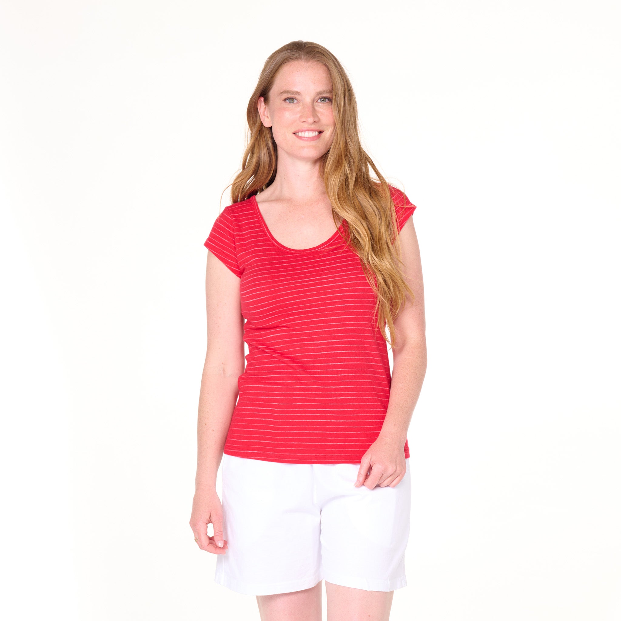 Ocean Stripe Vintage Scoop Neck T - 2025 Fall Colors