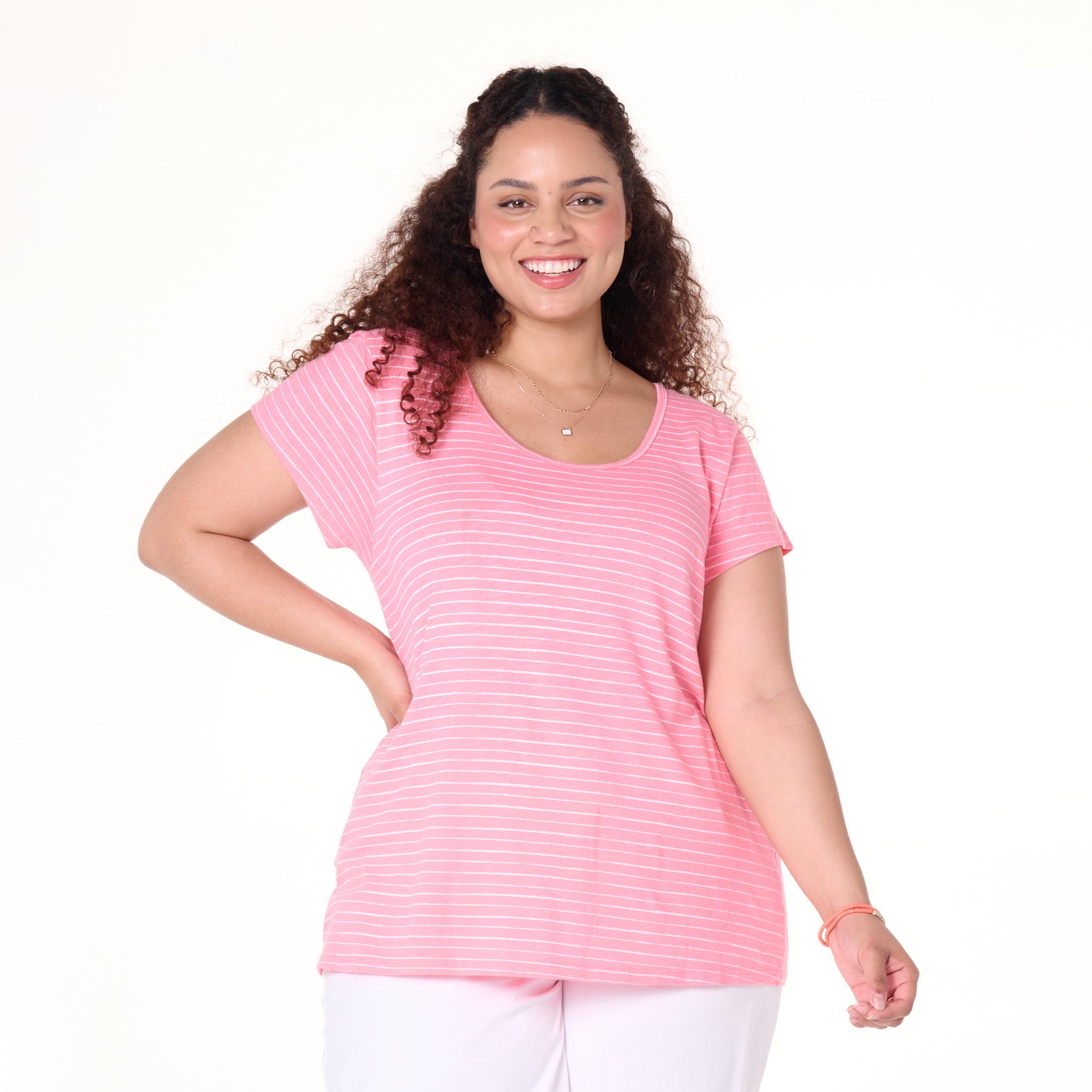 Ocean Stripe Vintage Scoop Neck T | Plus Size