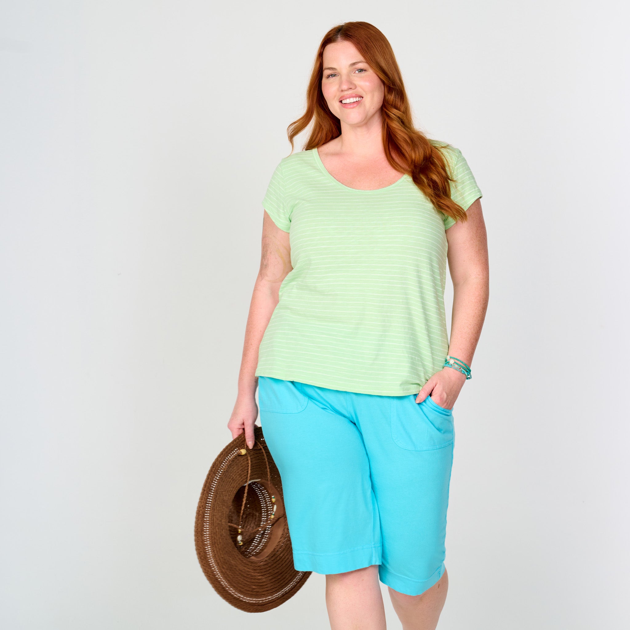 Ocean Stripe Vintage Scoop Neck T | Plus Size