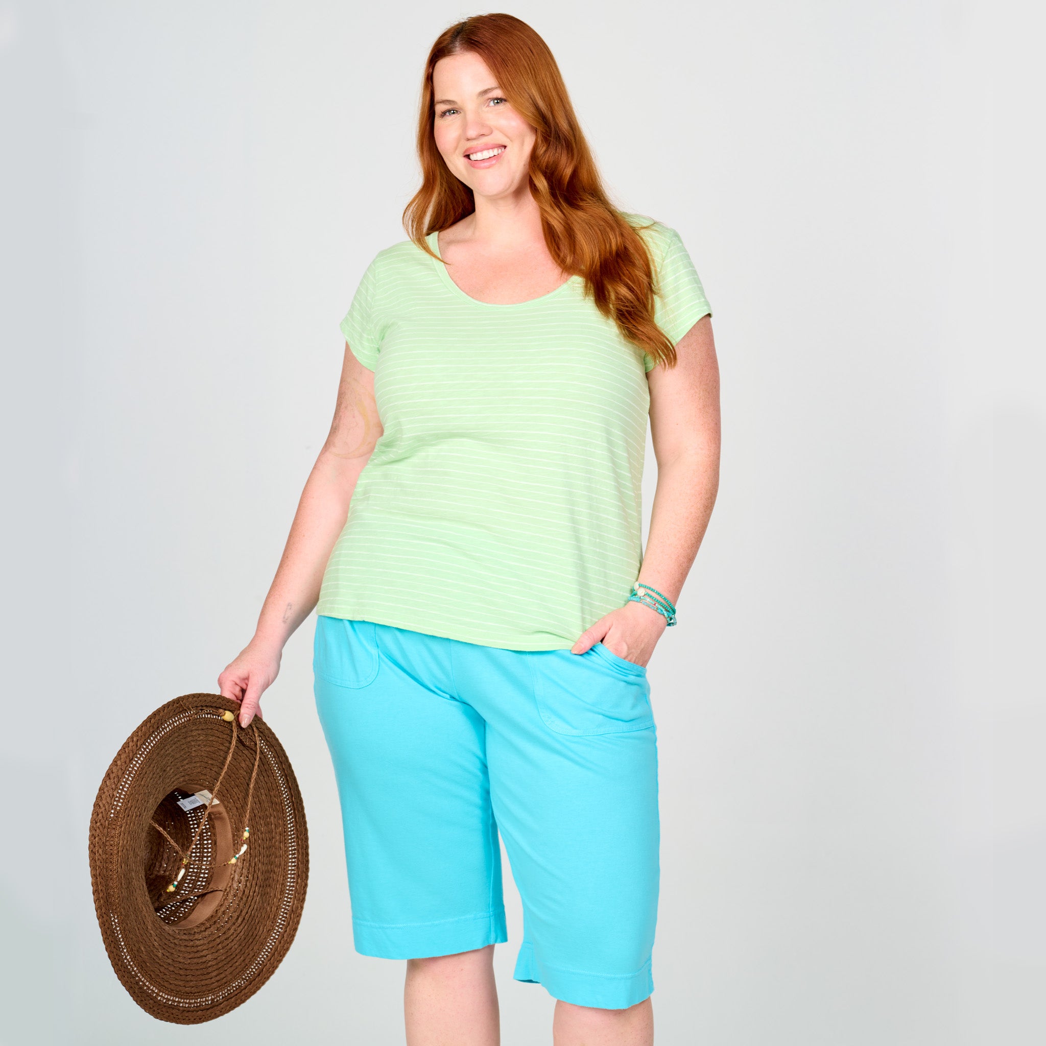 Ocean Stripe Vintage Scoop Neck T | Plus Size
