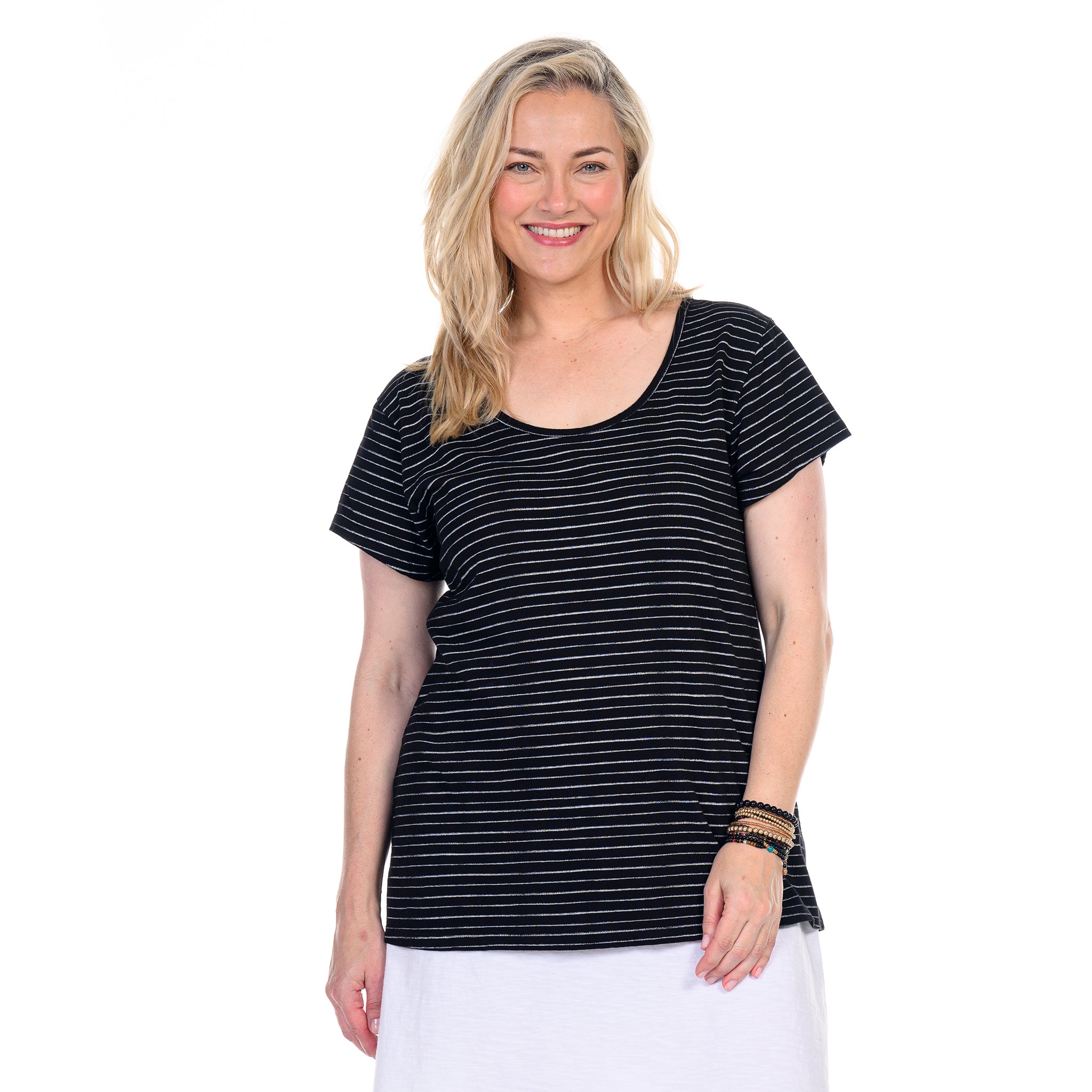 Ocean Stripe Vintage Scoop Neck T | Plus Size