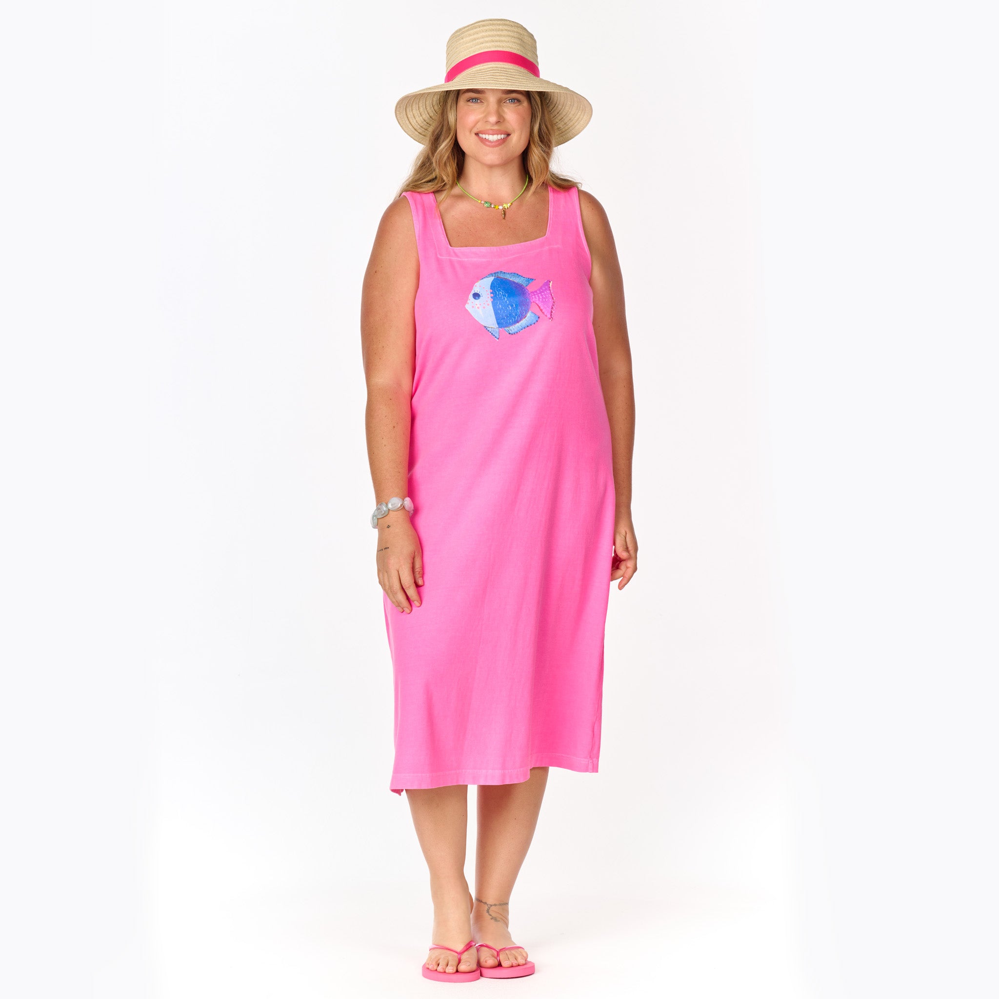 Ombre Fish Square Neck Dress | Plus Size