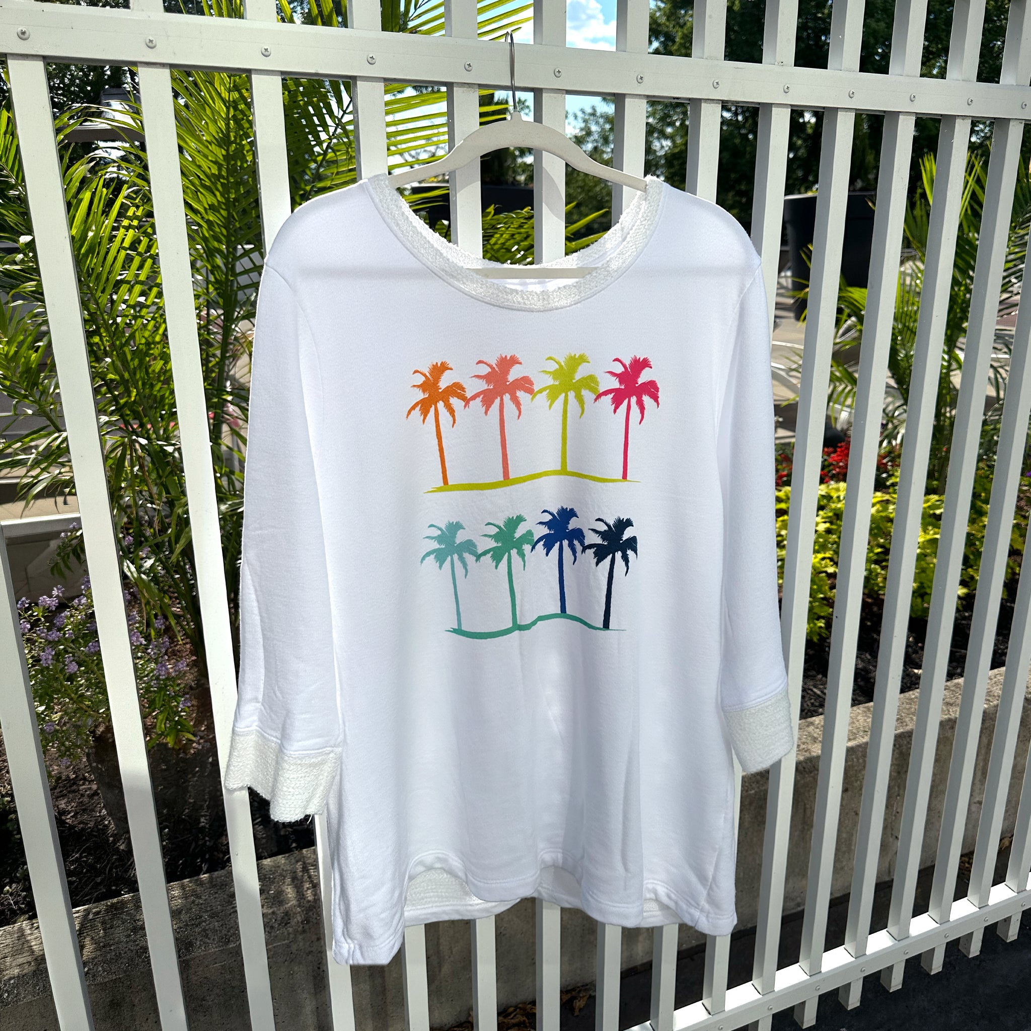 Palm Hues Sunset Sweatshirt | Plus Size