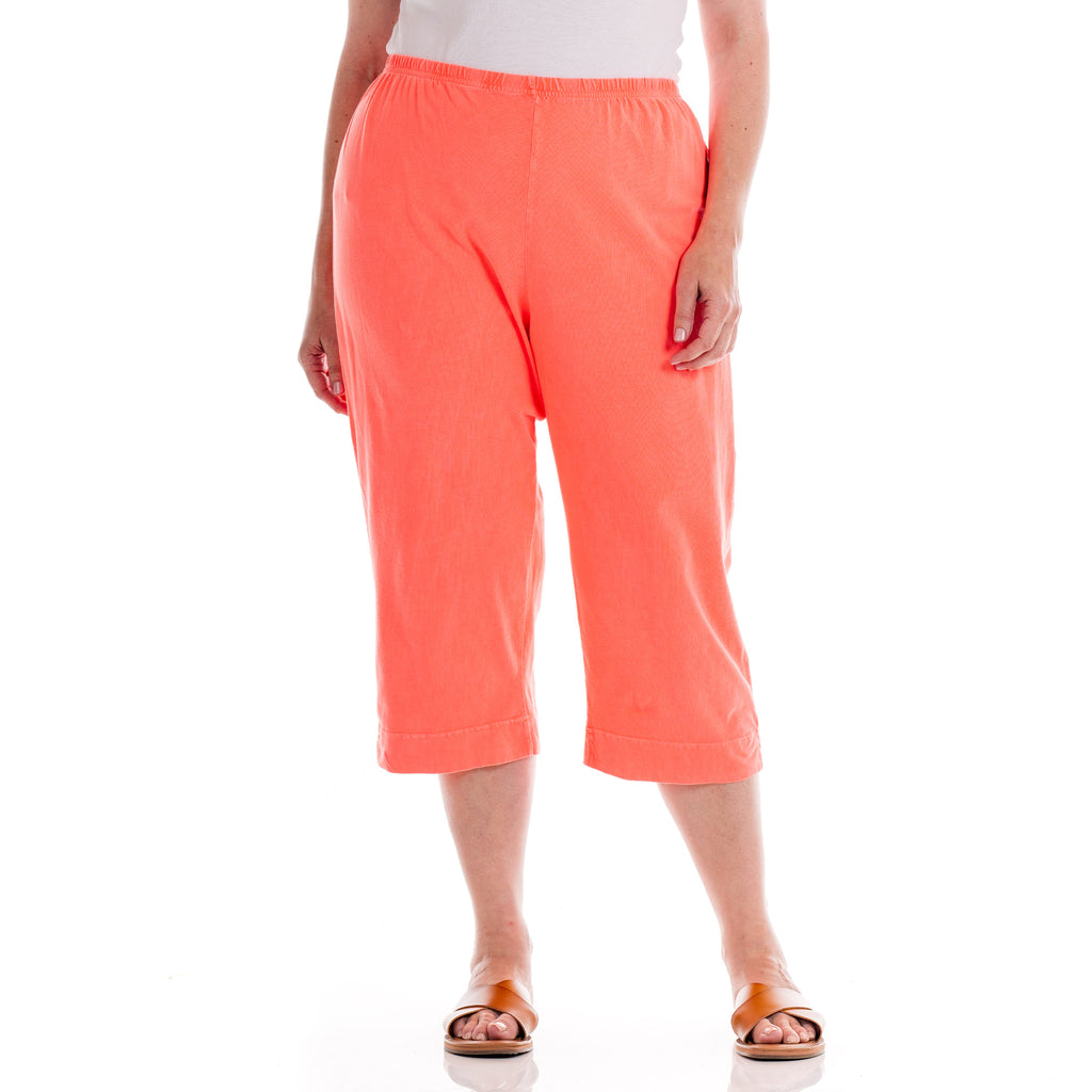 plus size jersey capris in coral