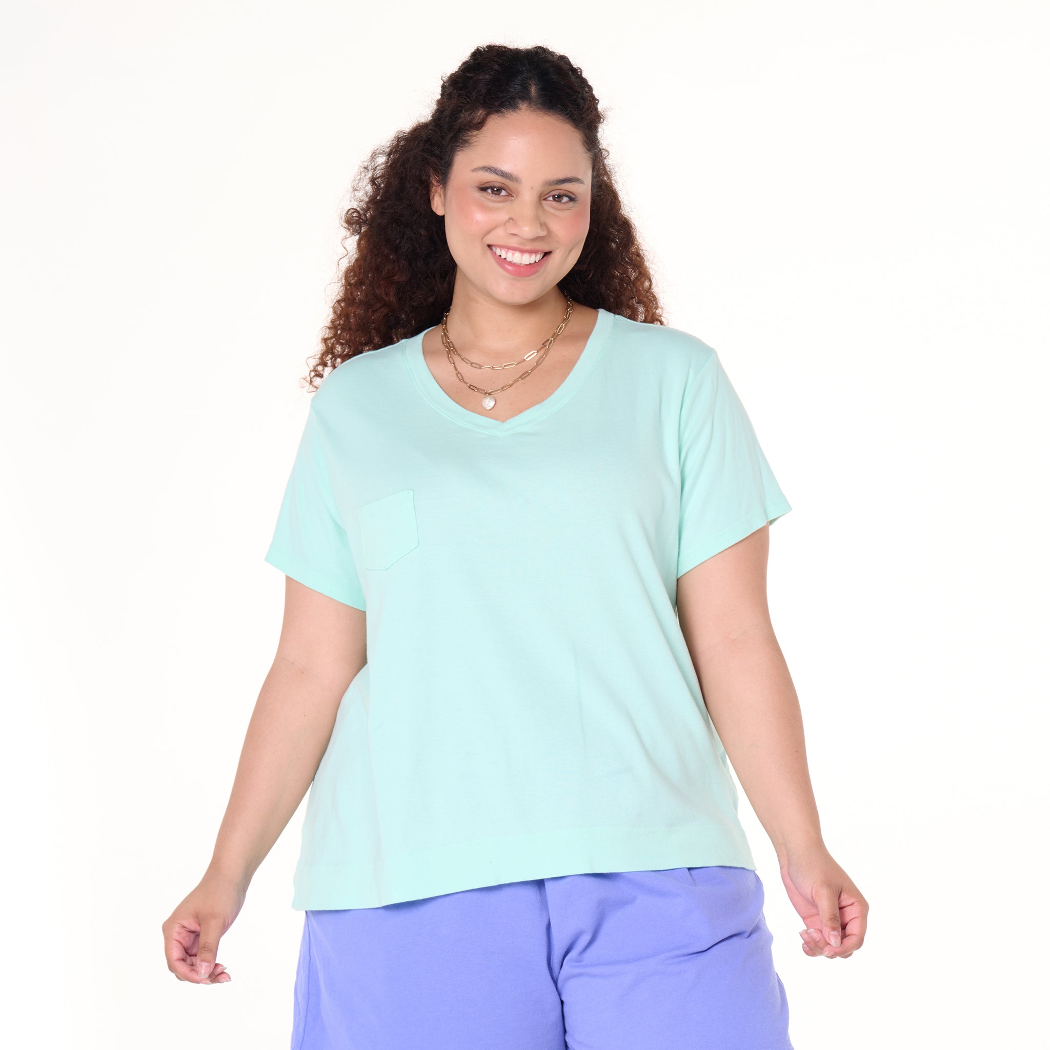 Ribbed Logo Fem T | Plus size Summer Colors