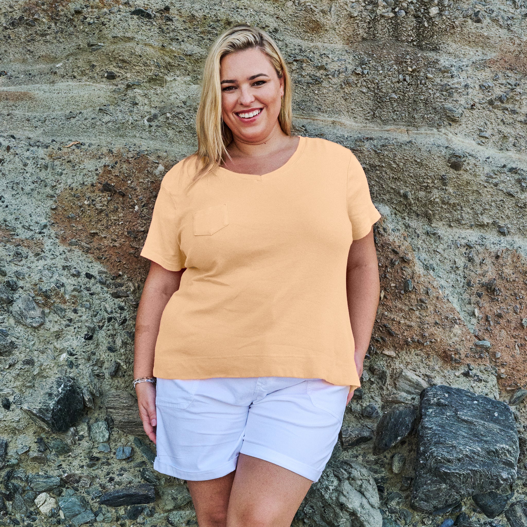 Ribbed Logo Fem T | Plus size Summer Colors