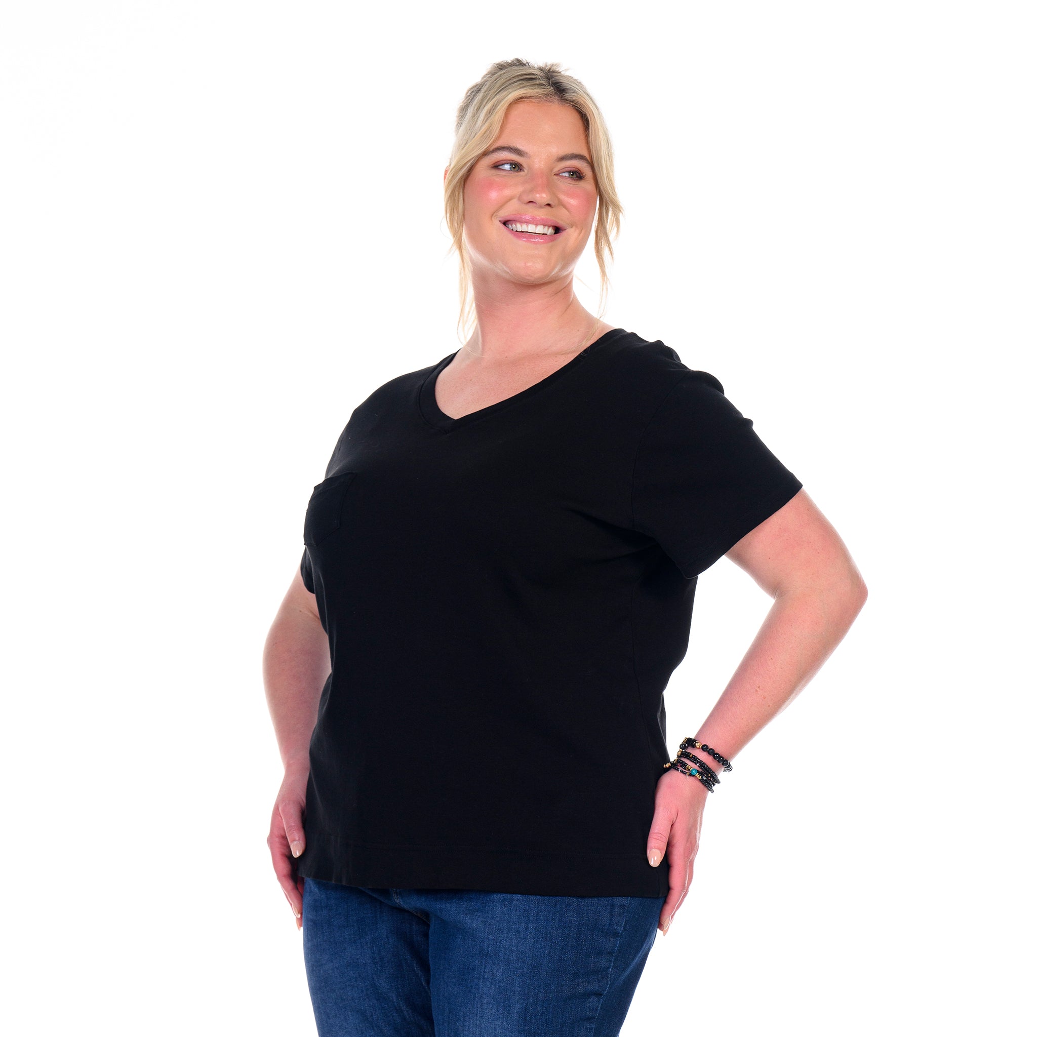 Ribbed Logo Fem T | Plus size