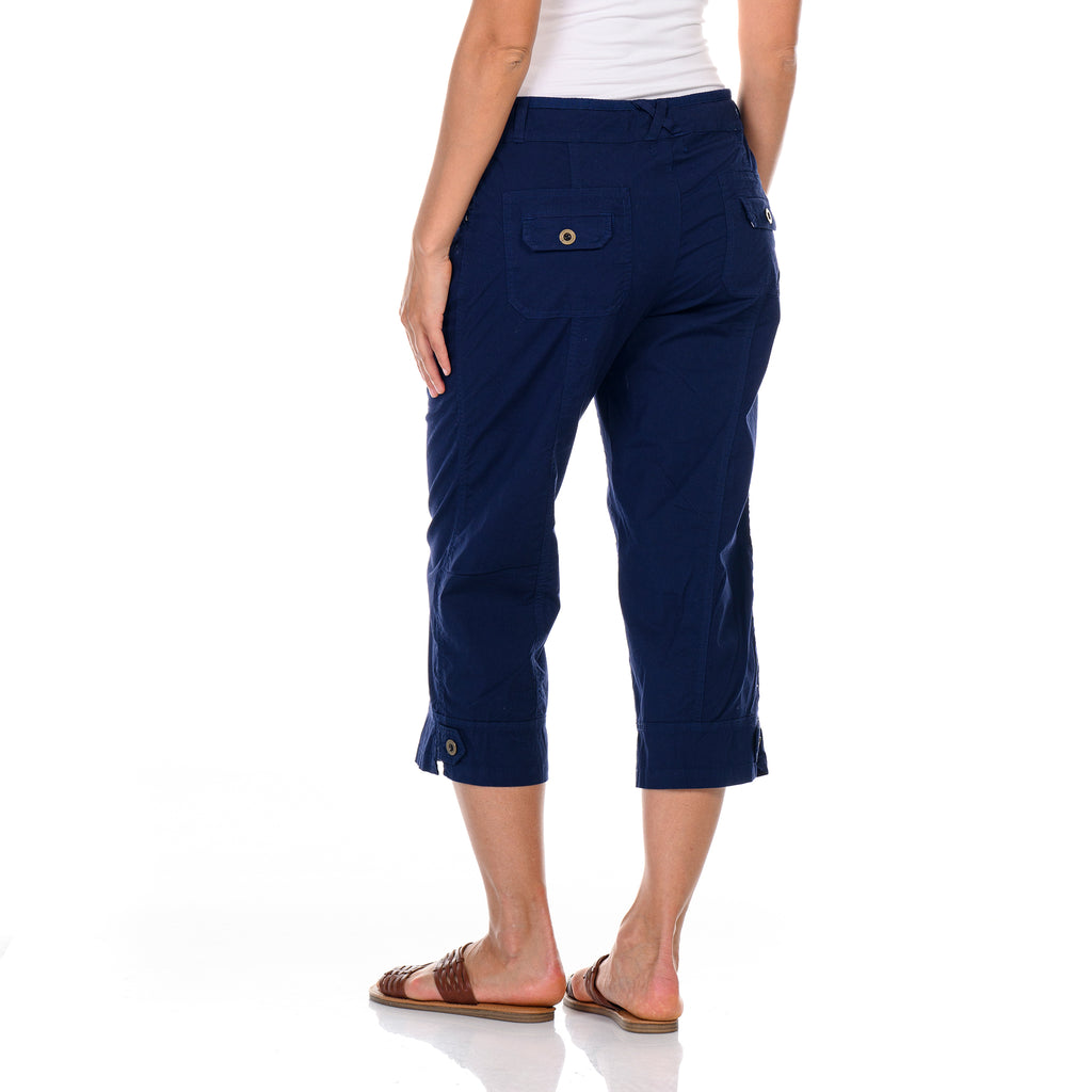 ladies navy capris