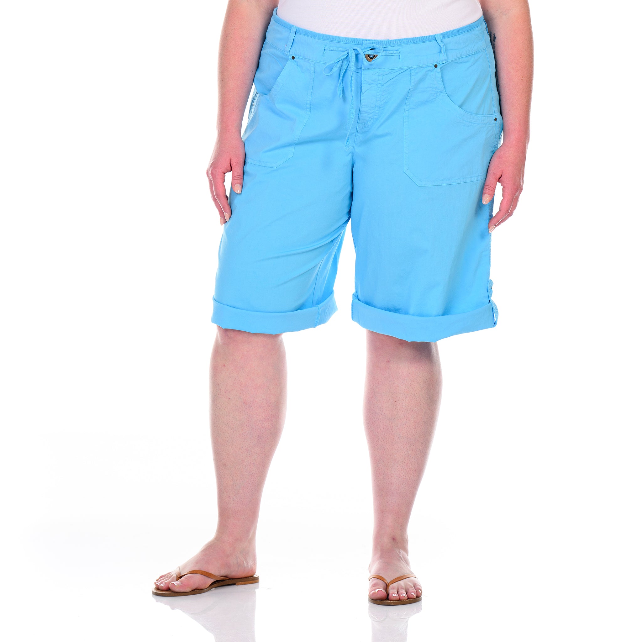 Safari Pedal Pushers | Plus Size Blue Fin- Lagoon