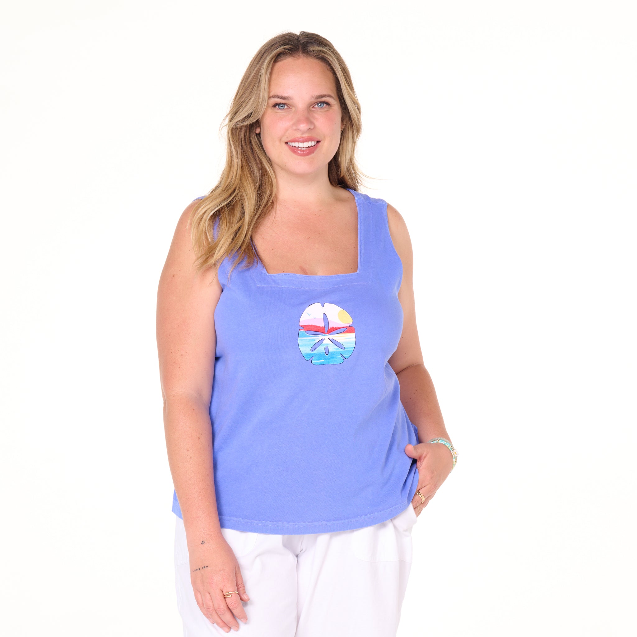 Freedom Sand Dollar Boxy Tank | Plus Size