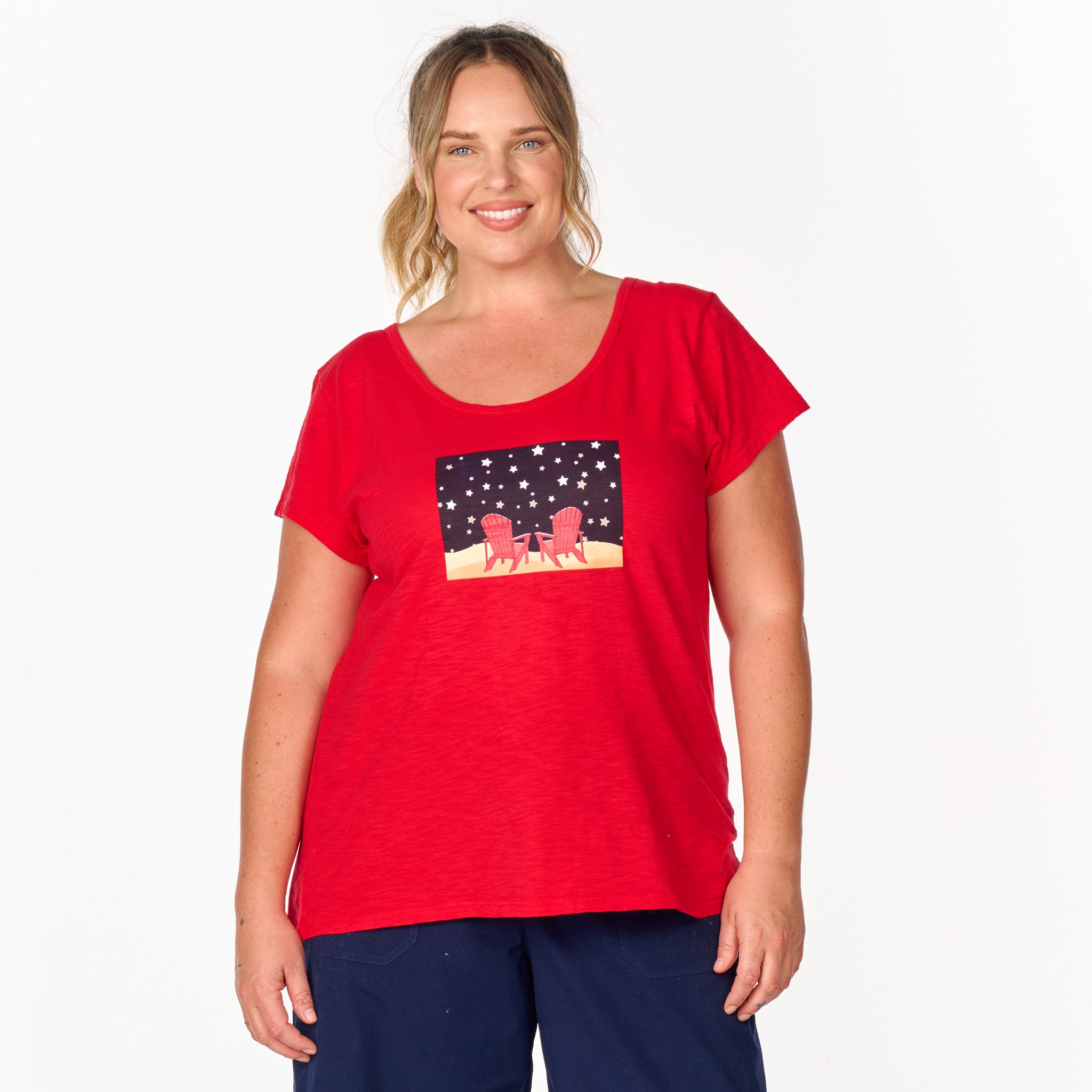 Starry Night Vintage Scoop Neck T | Plus Size