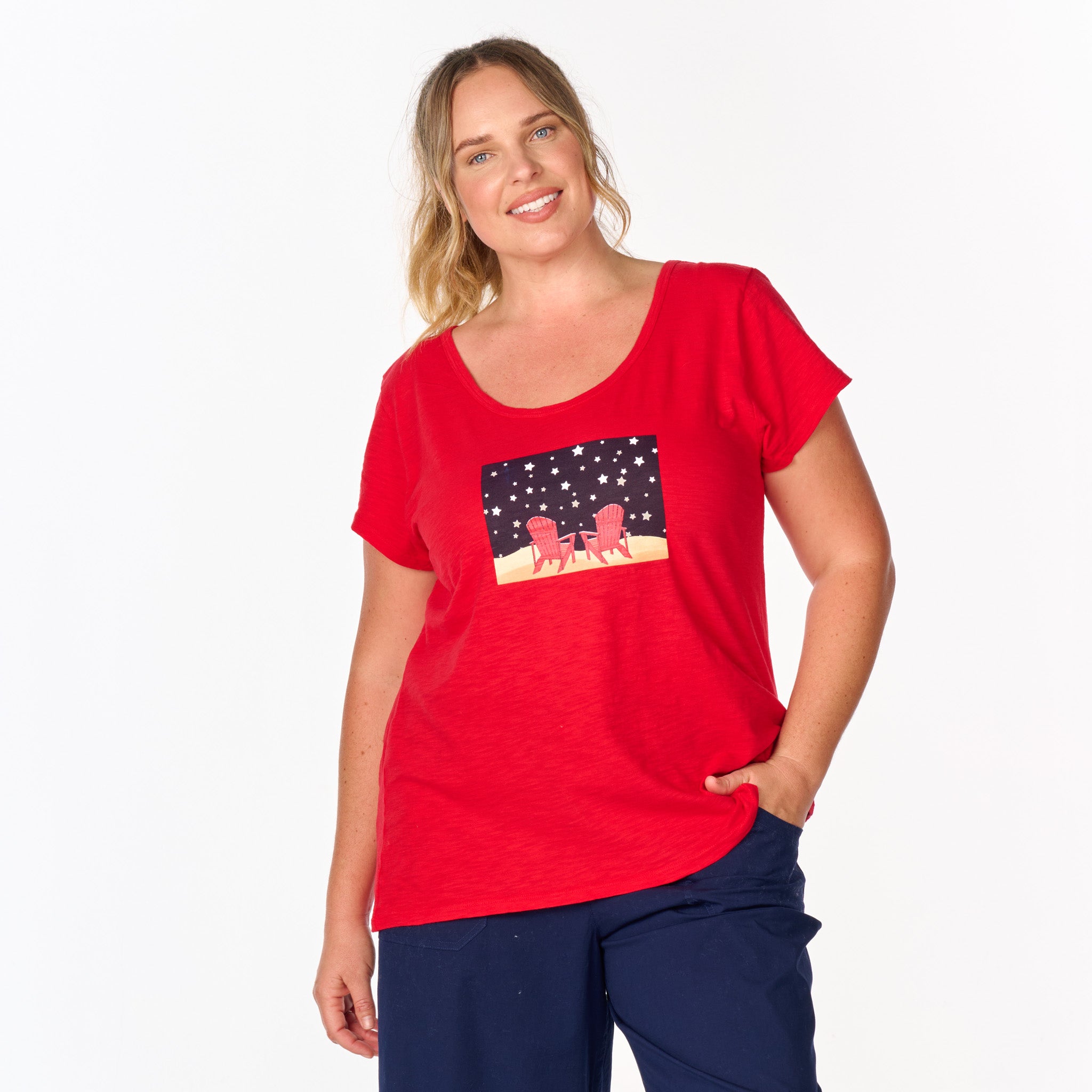 Starry Night Vintage Scoop Neck T | Plus Size