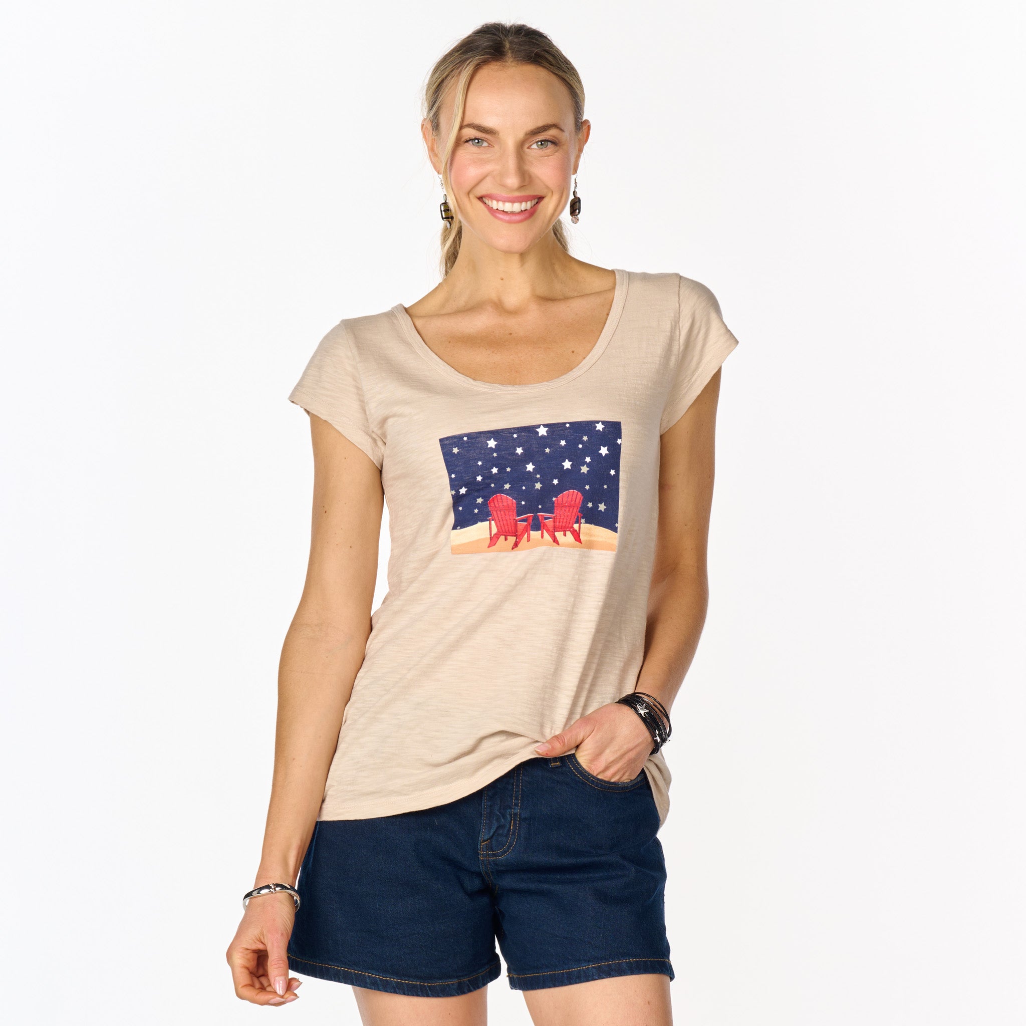 Starry Night Vintage Scoop Neck T
