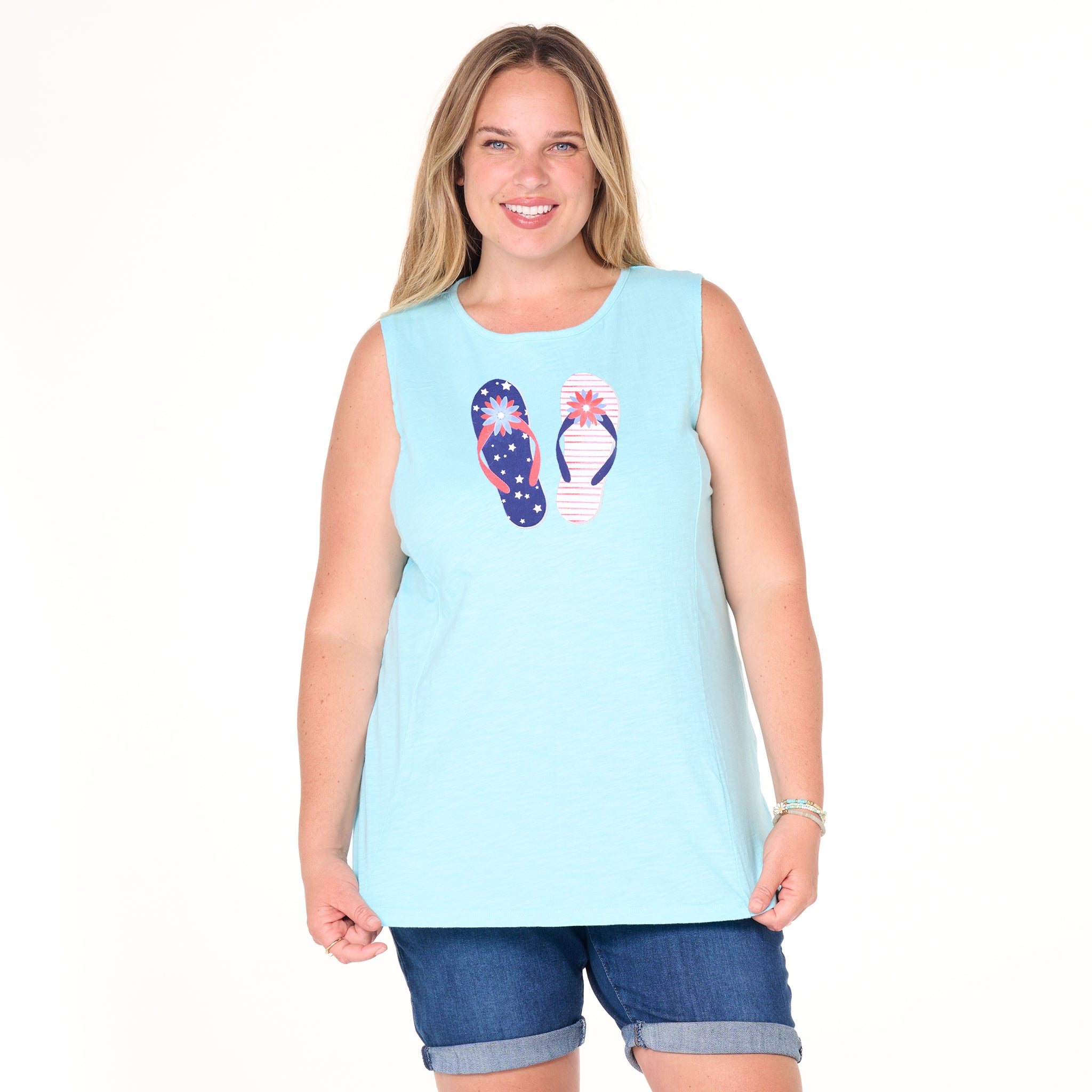 Stars & Stripes Flip Flop Chloe Tank | Plus Size