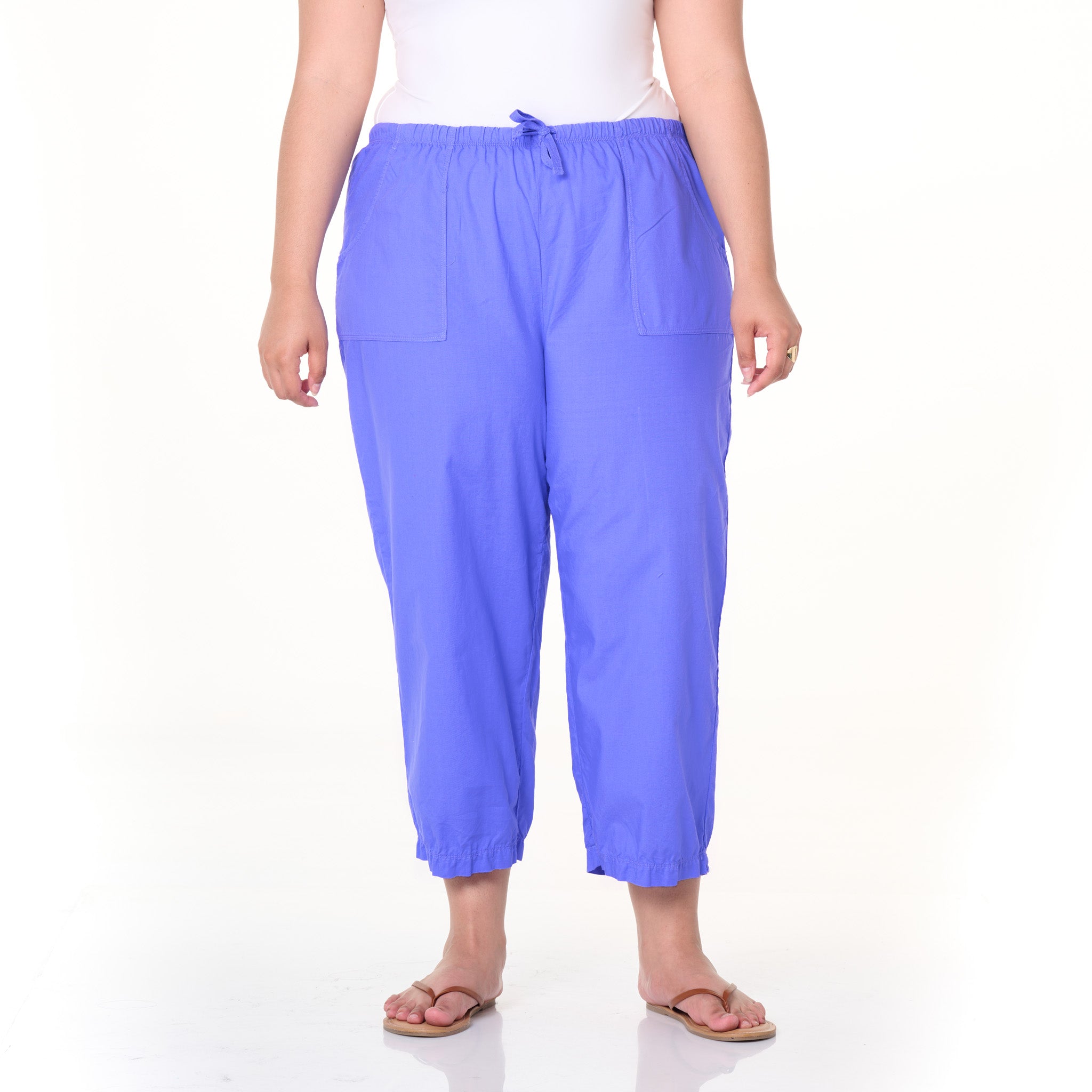Topstitch Sheeting Capris | Plus Size
