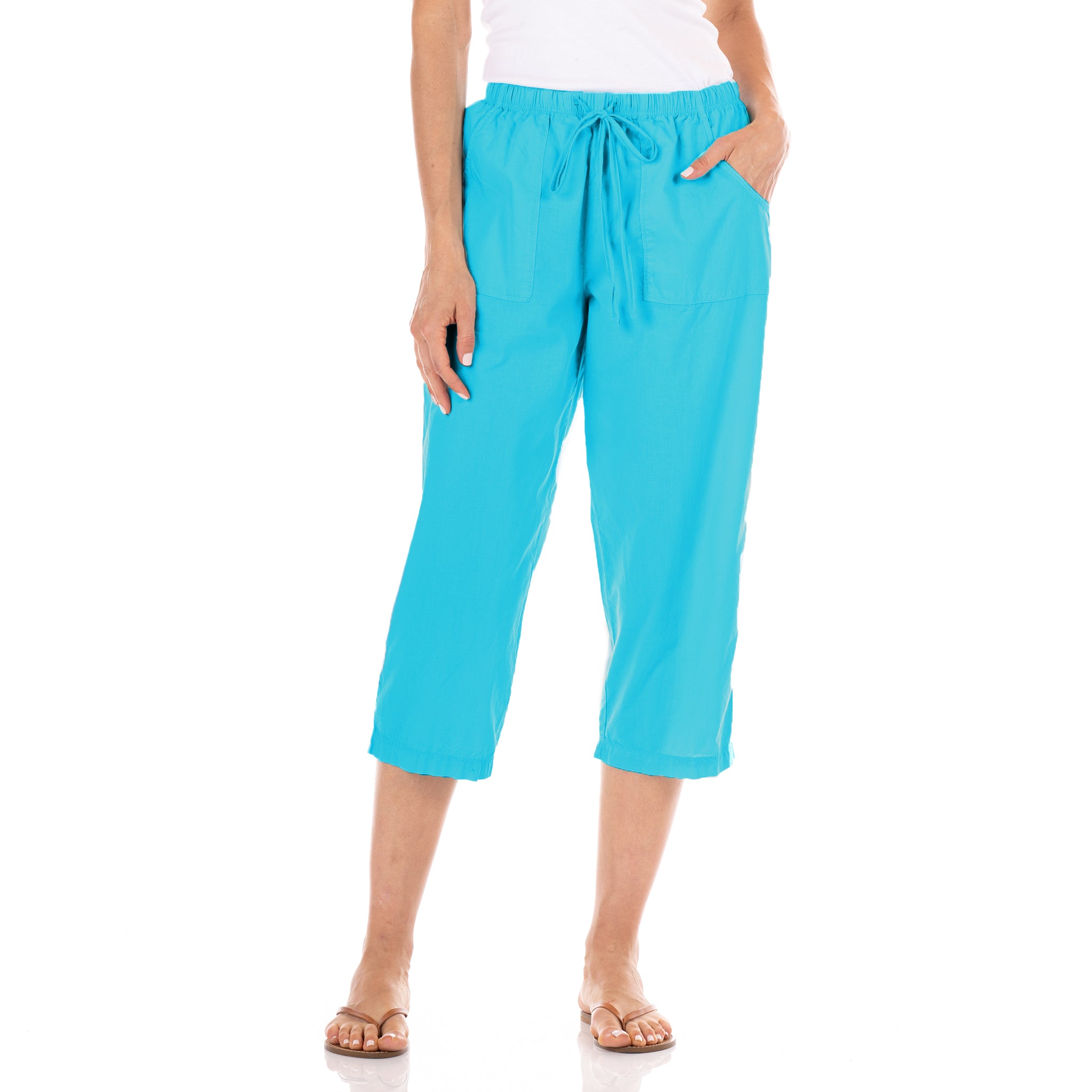 Topstitch Sheeting Capris | Clearance