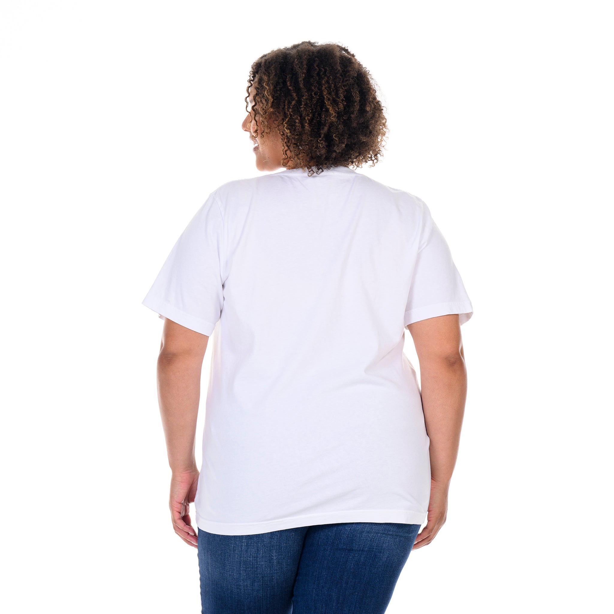 Elesomo Women's Plus Size V-Neck T-Shirt - 100% Cotton Short Sleeve Loose Tee, Casual High-Low Hem Top