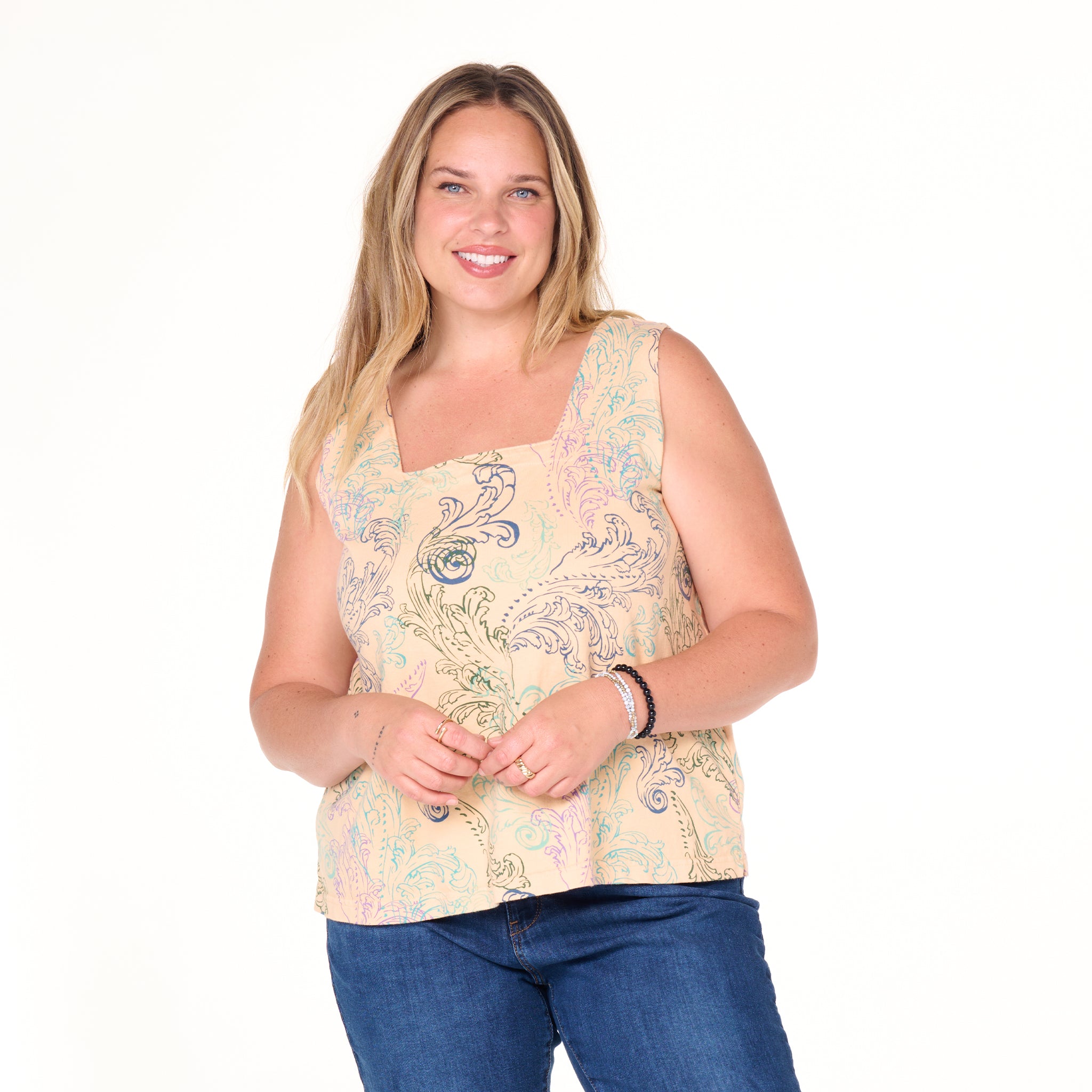 Waverley Swirl Boxy Tank | Plus Size Summer Colors