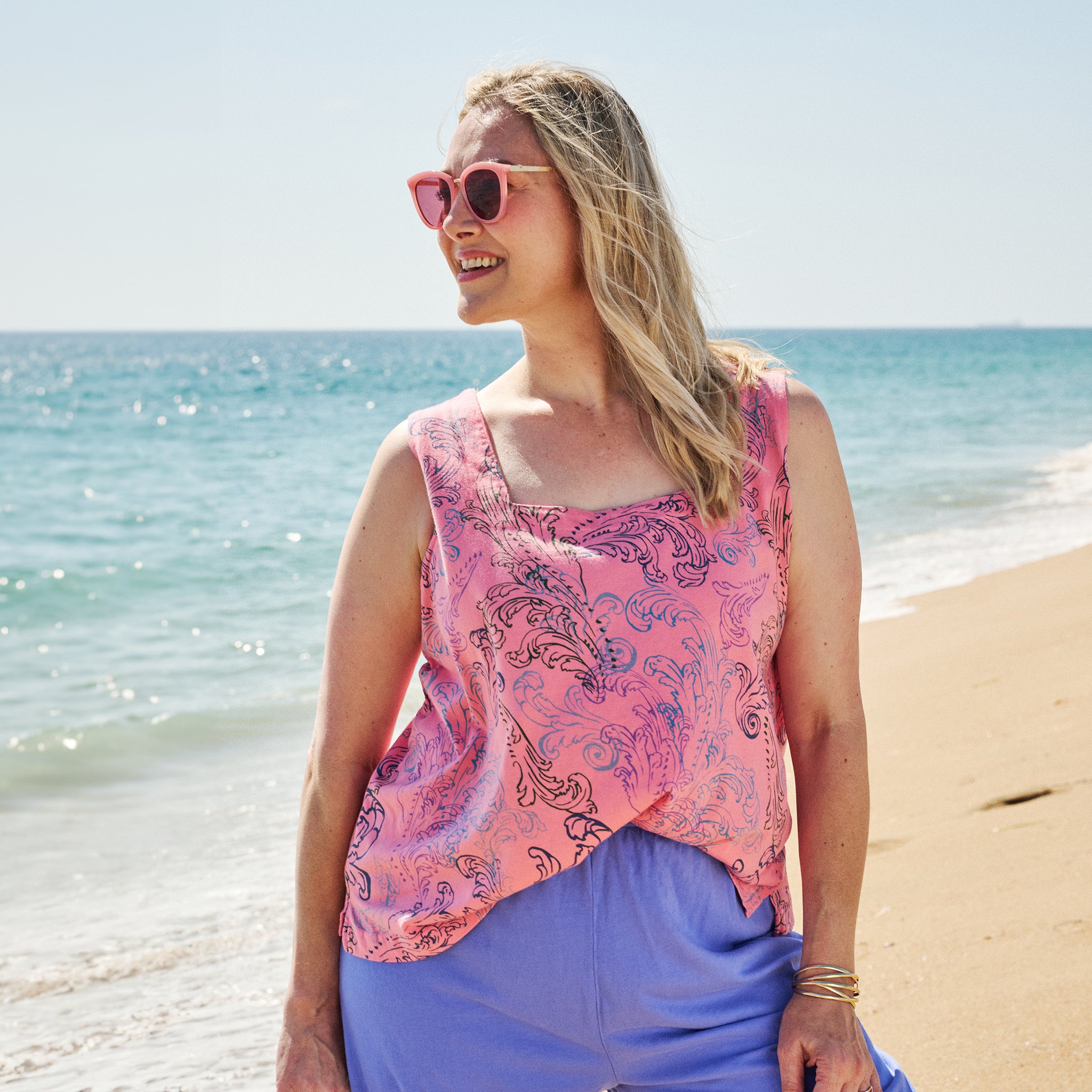 Waverley Swirl Boxy Tank | Plus Size Lun Mel Vap