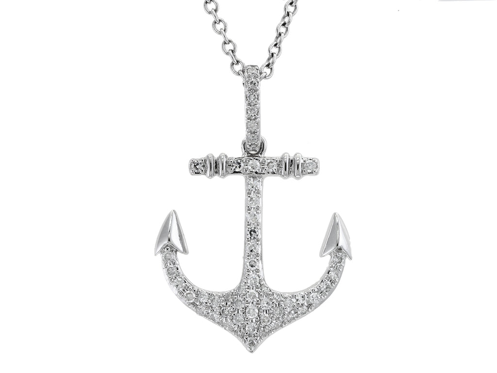 diamond anchor pendant