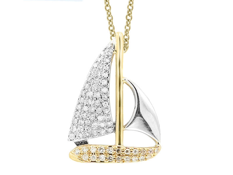 diamond sailboat pendant