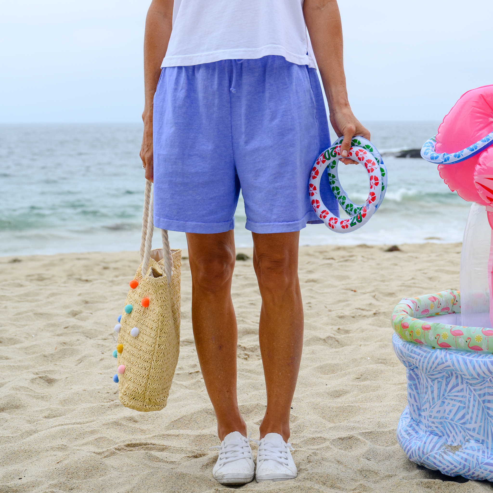 Pink online jersey shorts