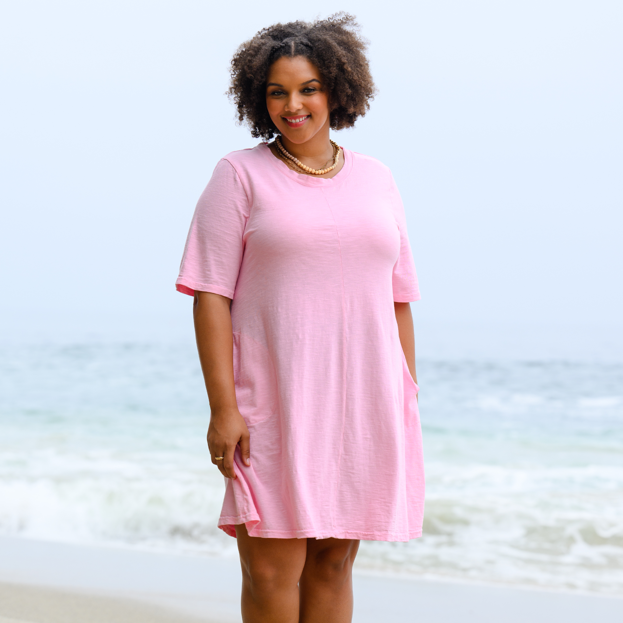 Plus size blush 2025 dress with sleeves