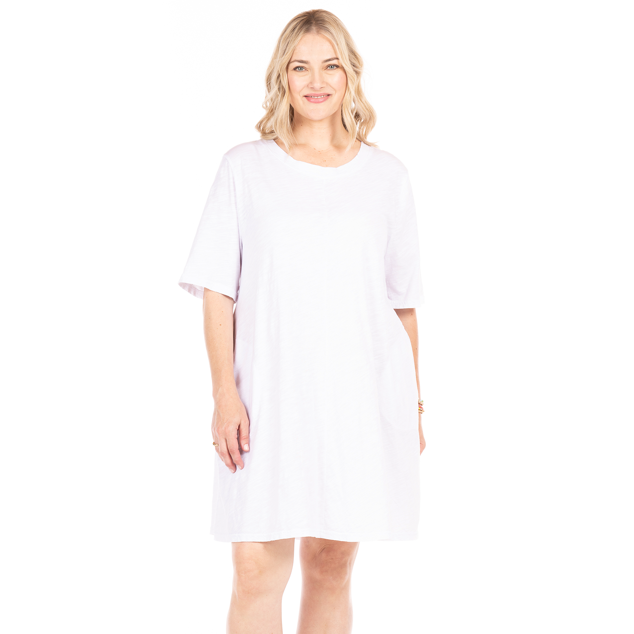 plus size shirt dress in white 