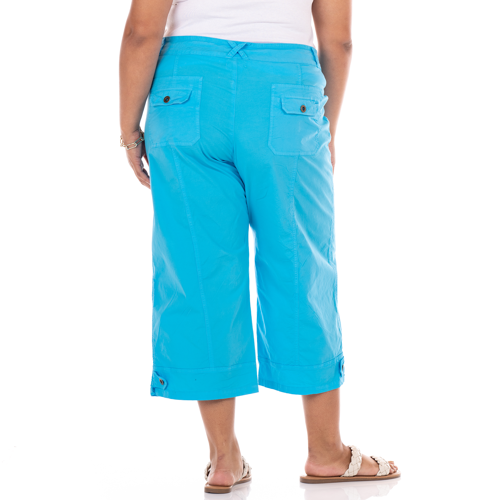 Plus size 2025 turquoise capris
