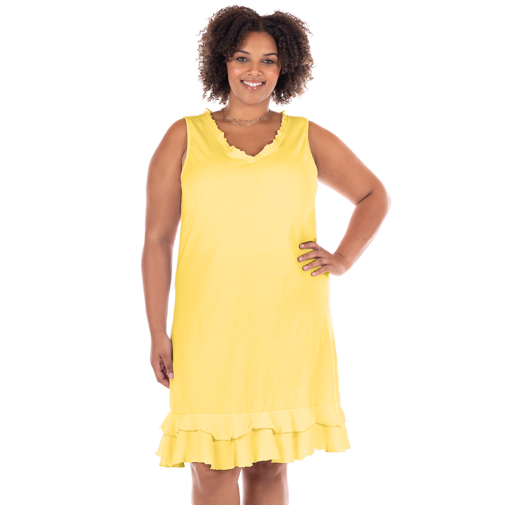 women's plus size beach dress in yellow